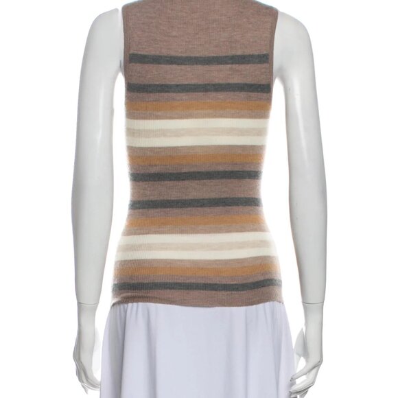 Theory striped mock neck sleeveless top - Picture 3 of 3